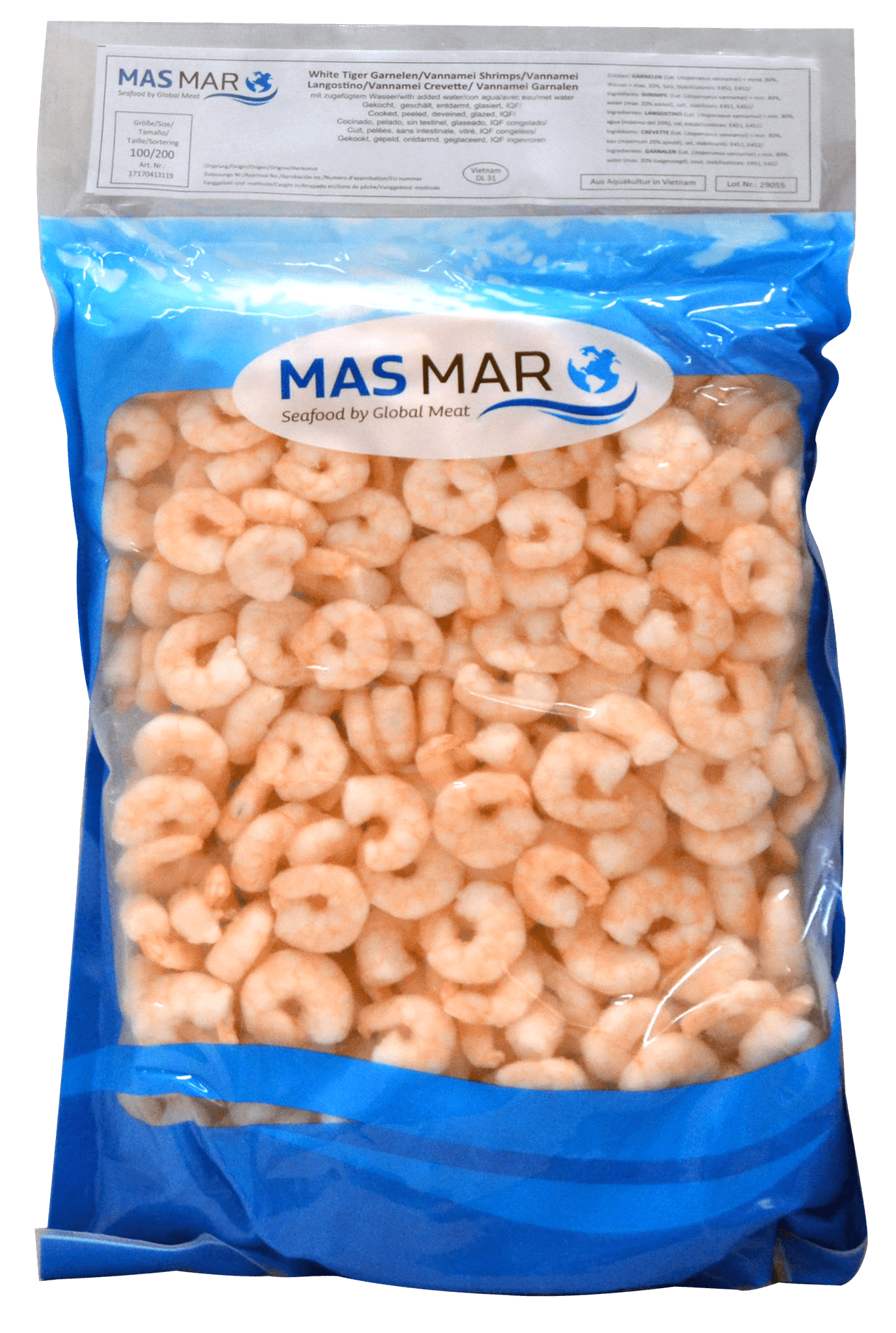 Bild von Shrimps 100 / 200 1 kg Beutel